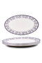 Callista 14.2 inch Hand-Glazed Ceramic Oval Platter (Purple & White Set Of 4) - 3