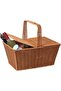 FFD Rattan Picnic Basket with Double Lids - Elegant Wicker Woven Hamper for Outdoor Camping