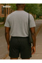 Men's Gray T-Shirt & Basic Shorts Set - Cotton, Relaxed Fit - 3