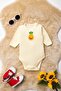 Unisex 100% Organic Cotton Fruit Printed 0-12 Months 6-Piece Long Sleeve Baby Bodysuit - 3