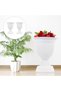 FFD Outdoor Planter Plastic Urn Planters for Indoor & Outdoor Use | Roman Grecian Flower Pots Big - 3