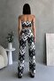 Yumeko Wrinkled Fabric High Waist Pants Tie-Up Crop Two-Piece Set - 8