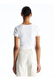 Xside White Crew Neck Pineapple Embroidery Women's T-Shirt S5Gr03Z8Nvy25 - 4