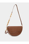 Solid Half Moon Saddle Bag with Flap Front
