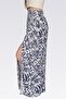 High Waist Slit Patterned Skirt for Women - 4