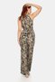 Tie-Up - Patterned Brown Jumpsuit - 3