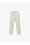Cotton Textured Basic Sweatpants with Tie Waist