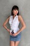 Zipped Detail Shirt Collar Sleeveless Bluz - 5