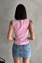 Zipped Detail Shirt Collar Sleeveless Bluz - 8