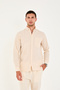 Men's Regular Fit 100% Cotton Single Pocket Flam Linen Shirt - 5