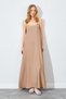 Mink U-Neck Casual Modal Dress - Ek100281262