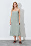 Çağla Casual Fit Midi Dress with Straps, Light Texture |   Mjs285125-1 - 2