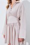 Beige Waist-Adjustable Shirt Collar Dress - EK100285052 - 4
