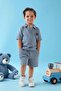 Children's Summer Shorts Boys' Two-Piece Set Polo Neck Bottom Top Set - 2