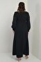 Women's Sleeve and Front Sequin Plus Size Long Hijab Dress - 4