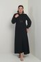 Women's Sleeve and Front Sequin Plus Size Long Hijab Dress - 2