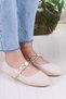 410 Ceyn Knitwear Buckle Detailed Stylish Home Business Office Comfortable Daily Shoes Women's Ballerinas - 3