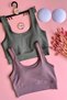 Zaphir |   3-Piece Black, Green and Dusty Rose Colored Strap Camisole Women's Sports Tank Top with Pads - 4