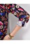 Women's Black Floral Patterned Bottom Top Viscose Set - 3
