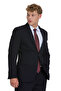 Navy Blue Slim Fit Pointed Collar Classic Suit - 3