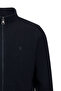 Navy Blue Regular Fit Zippered Half Turtleneck 100% Cotton Knitwear Cardigan - 3