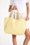 Premium Cotton Woven Women's Colorful Striped Beach Bag / Shoulder Bag - 3