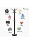 Metal Standing Coat Rack, Modern Space-Saving Coat Tree with Hooks, Freestanding Clothes Hanger - 6