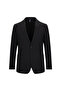 Black Slim Fit Mono Collar Suit - 2