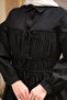 Women's Drawstring Detailed Voile Shirt Black - 5