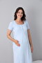 Short Sleeve Maternity Nightgown with Lace Detail Suitable for Breastfeeding - 3