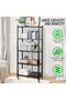 SKY-TOUCH Foldable Storage Organizer 5 Tier, Storage Shelves Kitchen Cabinet Storage Rack, Shelf Storage Multipurpose Rack for Living Room Bedroom Kitchen Garage Black 71x34x175cm - 4