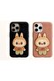 (2pCombo)-3D Cartoon Bunny Case, Soft Silicone Back Cover 13 pro, Black and Brown