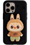 (2pCombo)-3D Cartoon Bunny Case, Soft Silicone Back Cover 13 pro, Black and Brown - 2