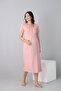 Short Sleeve Maternity Nightgown with Lace Detail Suitable for Breastfeeding - 5
