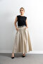 Women's Linen Belt Detailed Skirt - 5