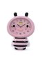 Wall Clock from Plastic, Bee Shape, Purple, 28x38cm