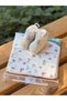 Baby Pompom Gray Booties & Set of 10 Cotton Wipes (Muslin Wipes with Gift) Newborn Gift - 2