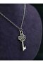 Key Model Flower Design Embroidered Love Bondage Symbol Luck Themed Key Steel Pendant - 2