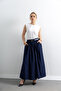 Women's Linen Belt Detailed Skirt