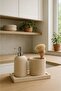 Marble Travertine 3 Piece Silver Bathroom Set Kitchen Liquid Soap Dispenser Set - 2