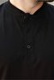 Black Judge Collar Button Detailed Short Sleeve T-Shirt 7021 - 3