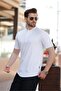 White Judge Collar Button Detailed Short Sleeve T-Shirt 7021