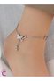 Stainless Titanium Steel Butterfly Crystal Silver Chain Anklet - Sea Beach Foot Jewelry Bracelet