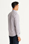 Men's Navy Blue-Mustard Slim Fit Slim Fit Button Collar Logo Pocket Cotton Striped Shirt - 5