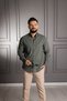 Interview Carina Button Collar Dark Green Linen Shirt - 3