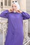 Summer Long Cotton Tunic Purple Hm2109 - 5
