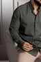 Interview Carina Button Collar Dark Green Linen Shirt - 6