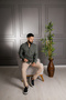 Interview Carina Button Collar Dark Green Linen Shirt - 7