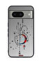 Google Pixel 8 Protective Case Cover Moon And Arrows Art Pattern