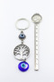 Handmade Glass Evil Eye Beaded Metal Tree of Life Keychain, Gift Evil Eye Bag Ornament - 4